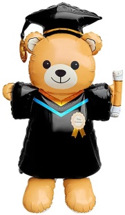 Шар 3D (61''/155 см) Мишка Выпускник, 1 шт. в уп.